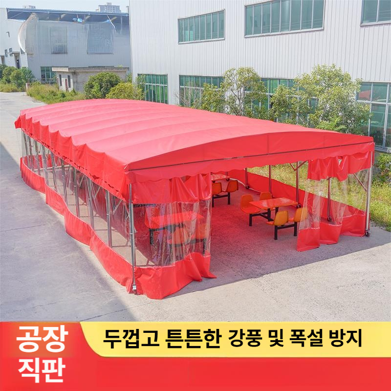 자바라천막 행사용천막 야외 간이 간이차고 캠핑장 방풍 주차장 바람막이 자바라 야외천막 - 상세 이미지 3