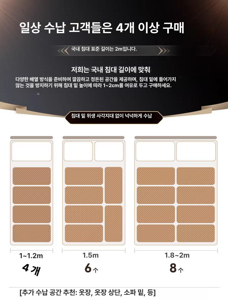 투명 옷보관함 리빙박스 침대밑 수납장 옷정리함 다용도 옷수납정리함 이불정리함 - 상세 이미지 5
