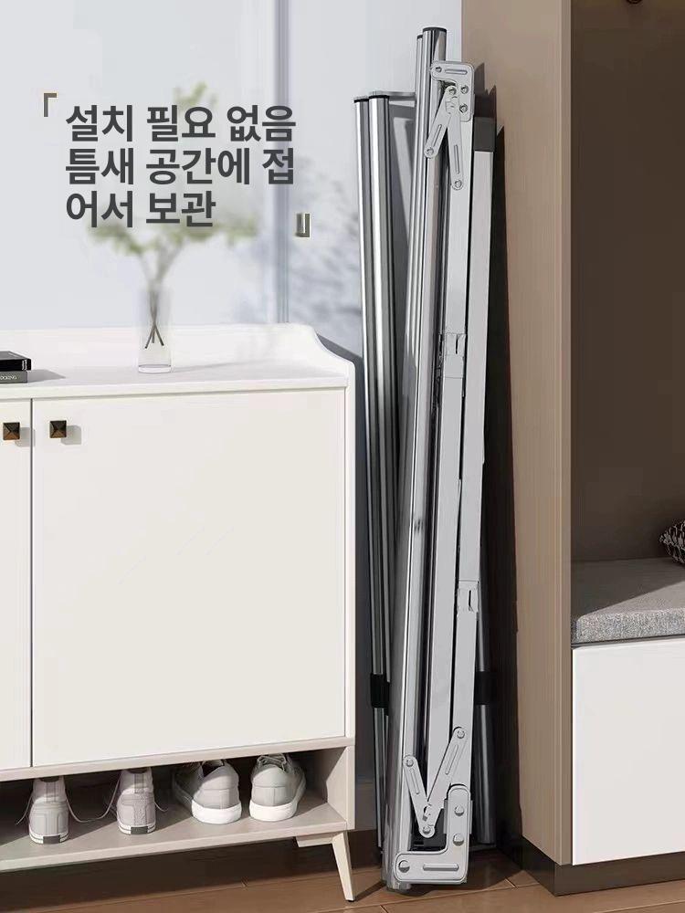 이불 행거 접이식 야외 옷걸이 높이 이중봉 튼튼한 의류 기둥 텔레스코픽 삼중봉 - 상세 이미지 4