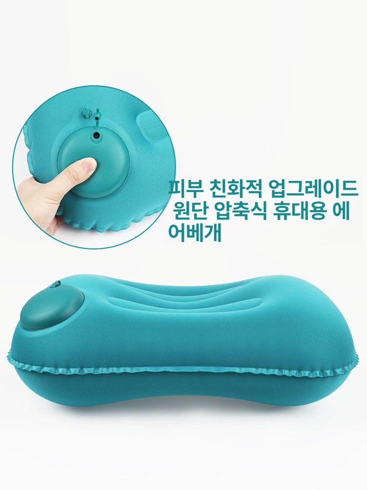 비행기 등받이 에어쿠션 요추 받침 여행용 팽창식 지지대 베개커버 인플레이터블 - 상세 이미지 3