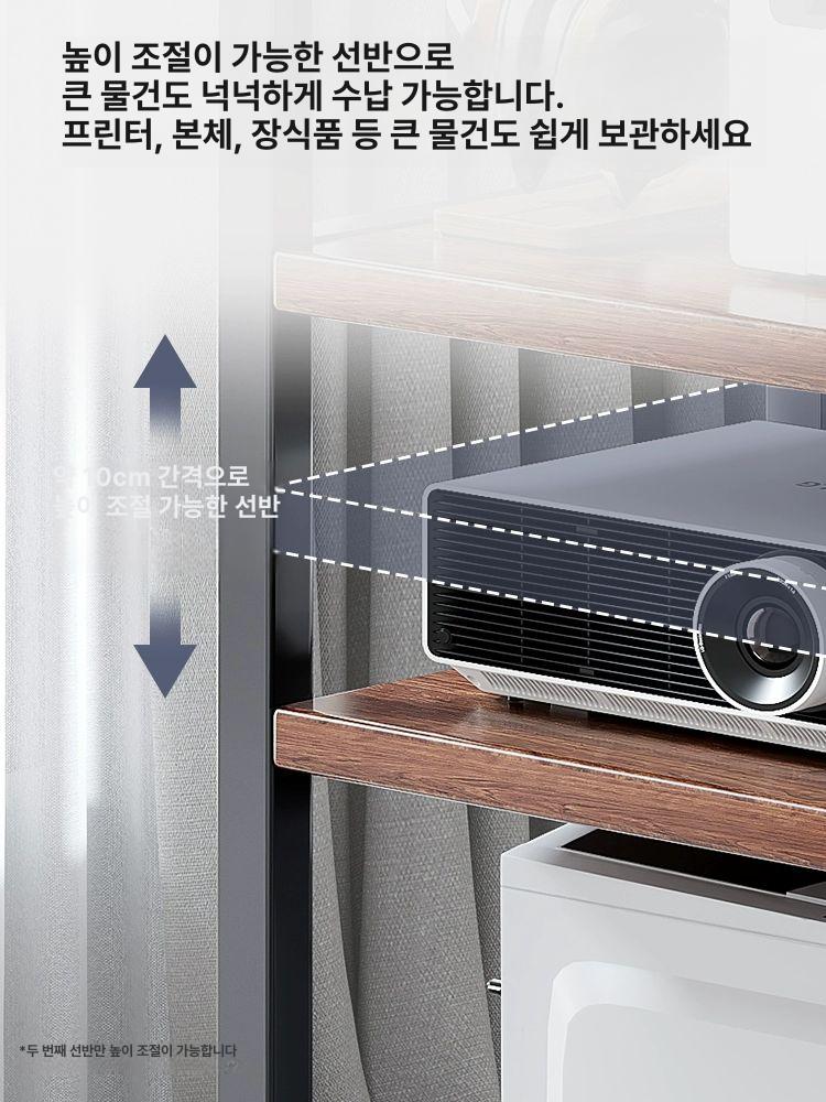 랙 컴퓨터선반 이동식 다층 프린터 거치대 트롤리 가정용 정리함 달린 보관 - 상세 이미지 2