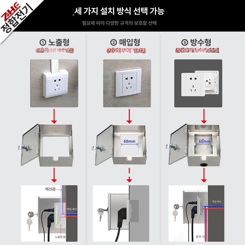 콘센트 박스 스테인리스 미니 분전함 방수 실외 옥외 컨트롤박스 - 상세 이미지 5
