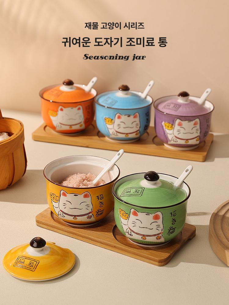 2구 양념통 일식 단무지 소스통 조미료 식당 보관통 양념 조미료통 나무판자 반찬통 나무 - 상세 이미지 2