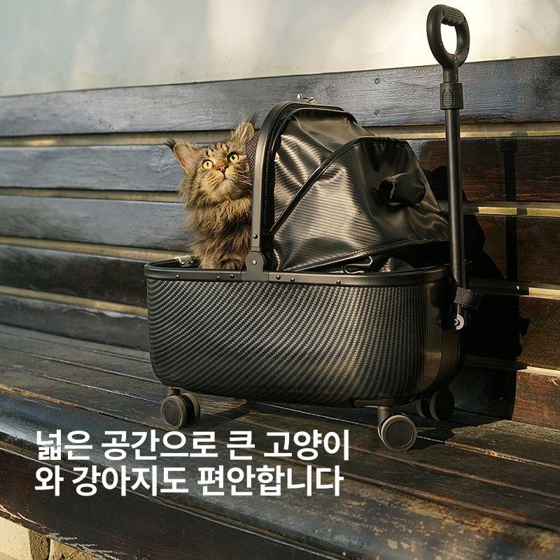고양이 강아지캐리어 외출 반려동물 산책 이동가방 반려견 반려묘 여행용 투명캐리어 - 상세 이미지 4