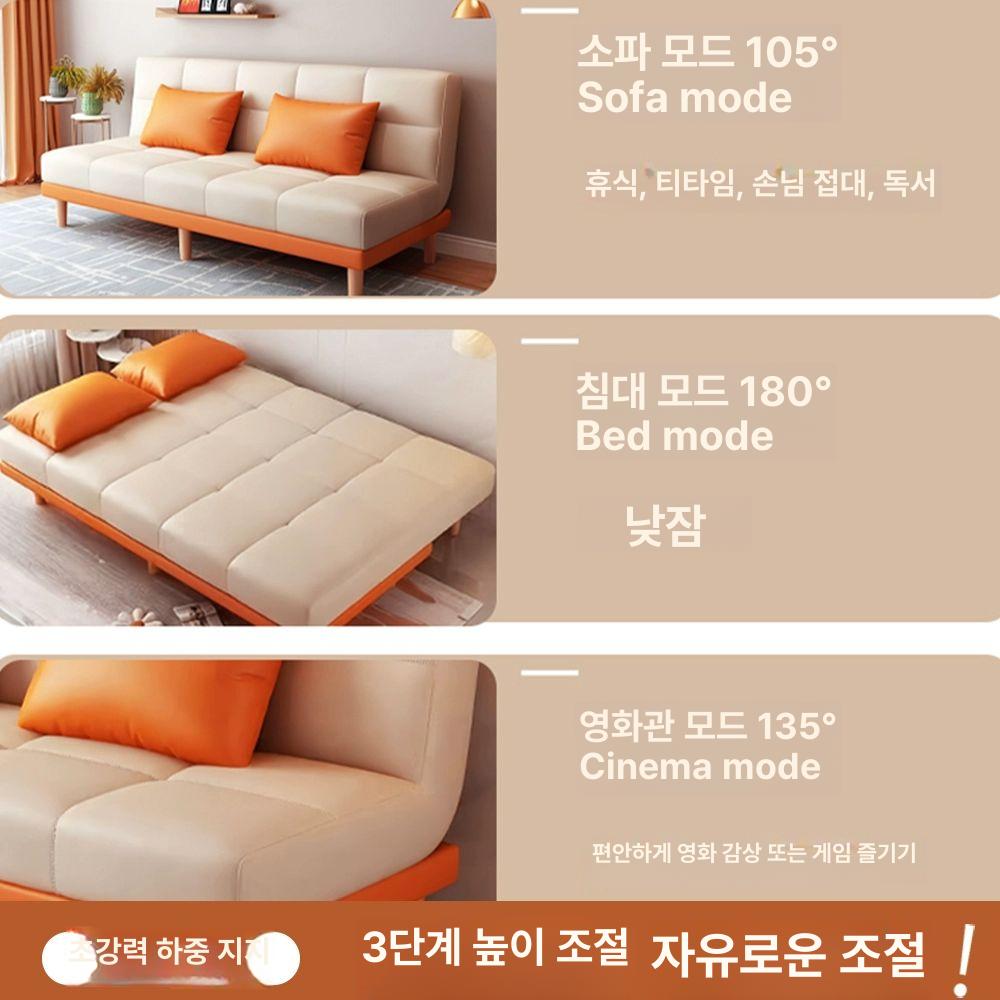 접이식 소파베드 신제품 2인 원룸 겸용 패브릭 침대 접는 다용도 거실용 베개 모델 - 상세 이미지 3