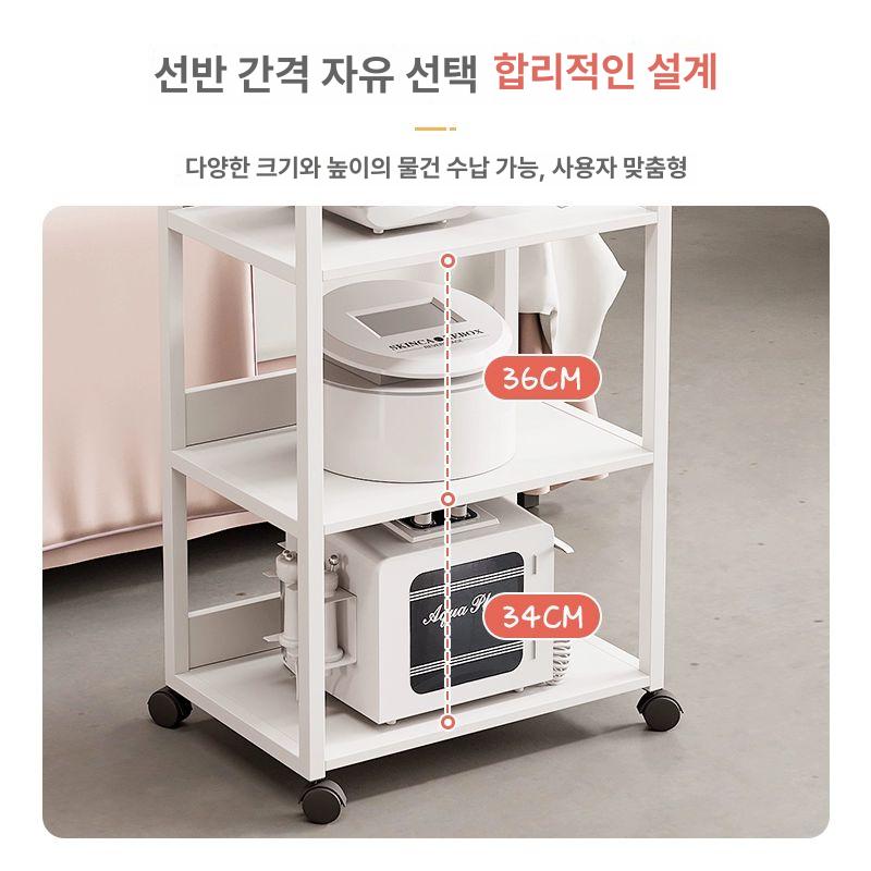 미용기기 이동식 받침대 수납 스탠드 3단 피부관리 장비 웨건 뷰티 데스크 - 상세 이미지 2