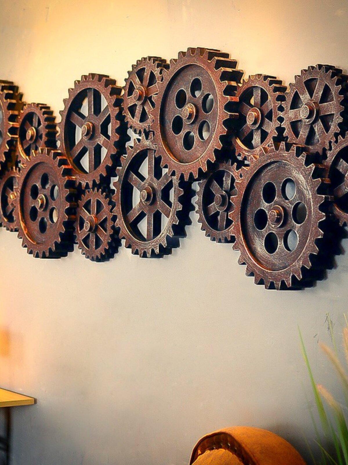벽장식 톱니바퀴 카페 거실 기어 장식품 복고풍 감성 엔틱 빈티지소품 데코 - 상세 이미지 2