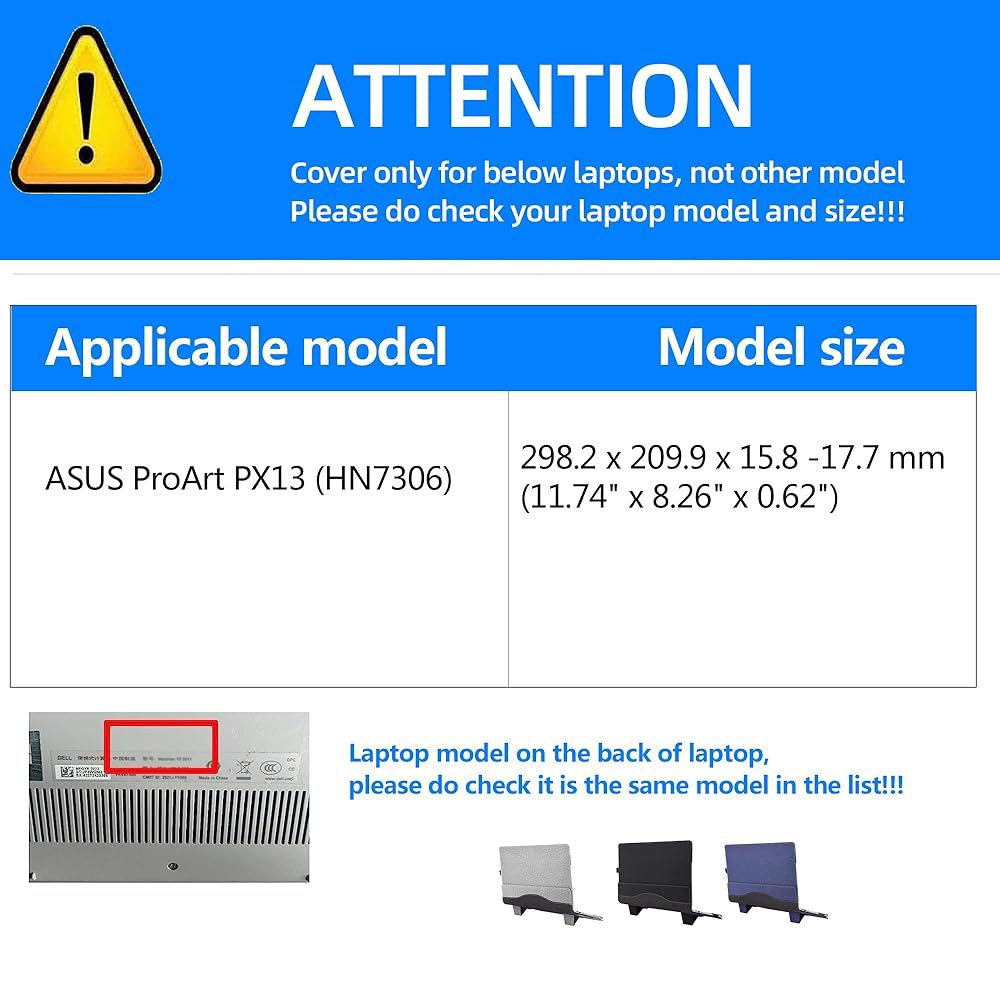 ASUS ProArt PX13 케이스 (HN7306)용 모델과 1 커버 in 그레이) 않음] 포켓 (다크 노트북 WOD 호환되지 인사이드 PU 가죽 [다른 Dark Gray - 상세 이미지 2