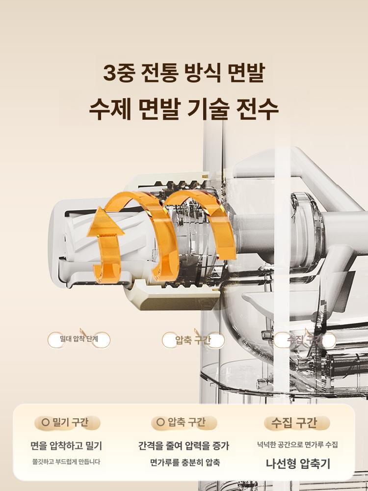 반죽기 면제조기 가정용 소형 스테인리스 파스타 뽑는 전기 편리한 제빵 업소용 국수 만두피 - 상세 이미지 2