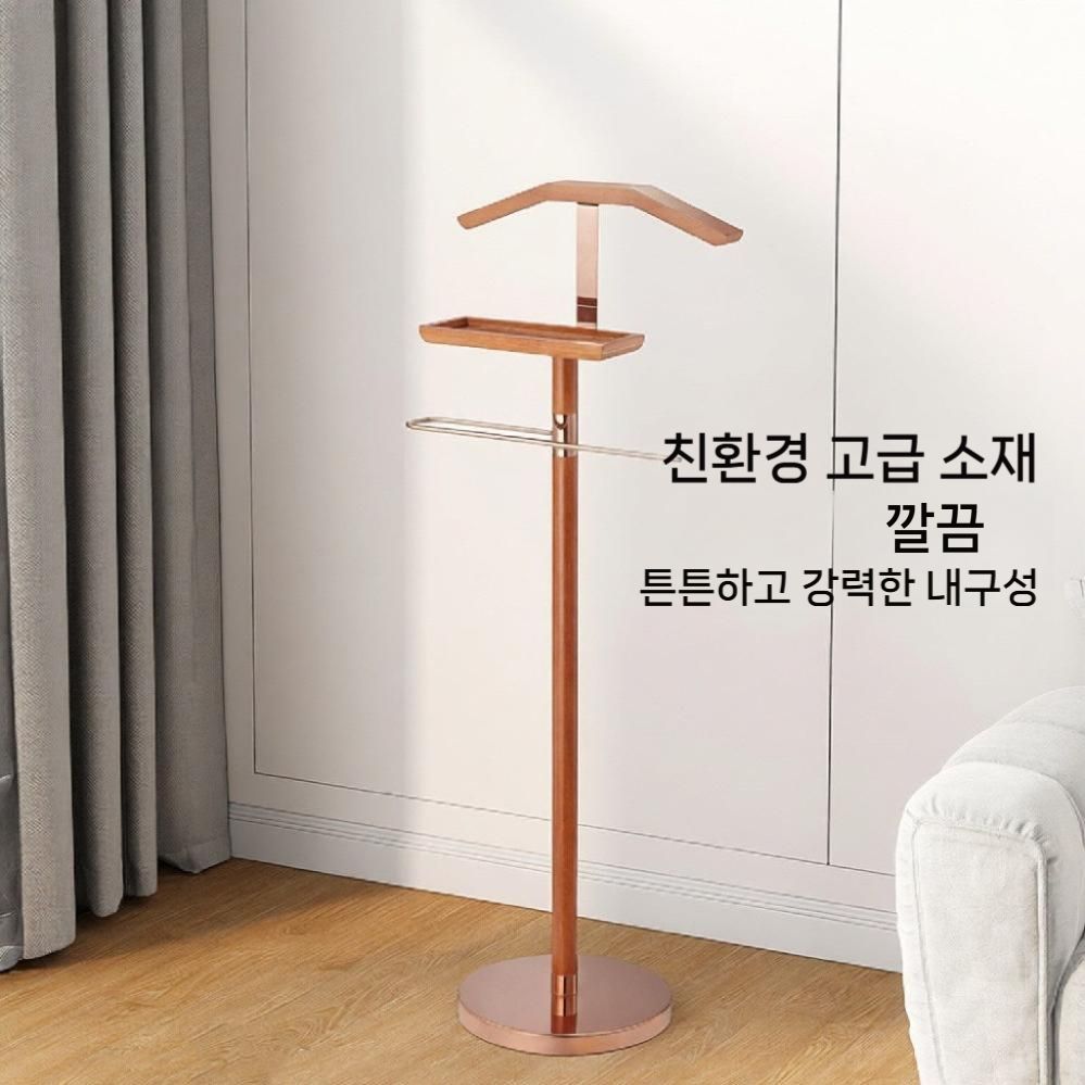 럭셔리 옷걸이 원목 호텔 레스토랑 레스토 나무 대형 양복걸이 우드 하나 가정용 검은색 - 상세 이미지 3