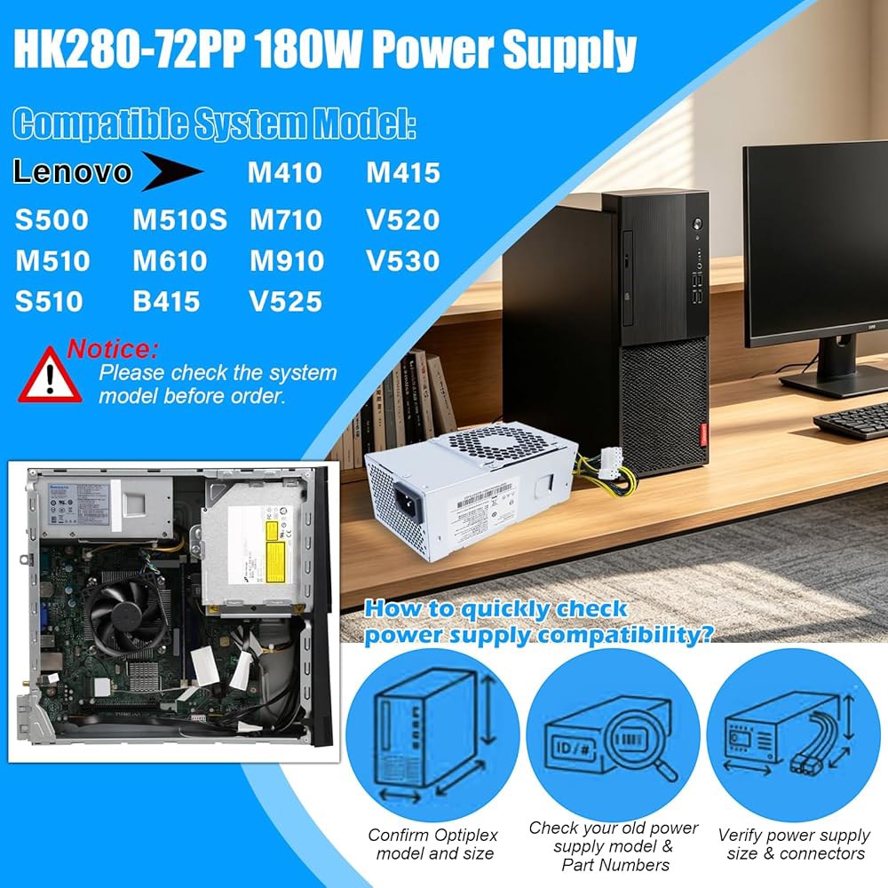 업그레이드된 HK280-72PP 180W 전원 공급 장치 Lenovo M410 M415 M510S M610 M710 S510 B510 V515 V525 PA-2181-2 FSP18 - 상세 이미지 2