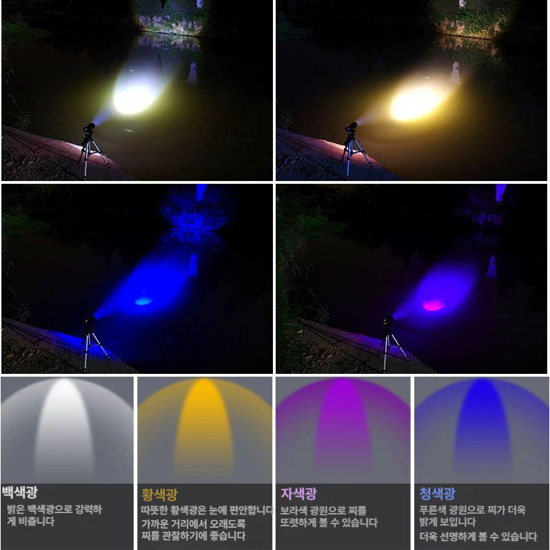 써치라이트 낚시써치 충전타입 휴대용 멀티 서치라이트 조명 미니 라이트 태양광 작업 랜턴 - 상세 이미지 4