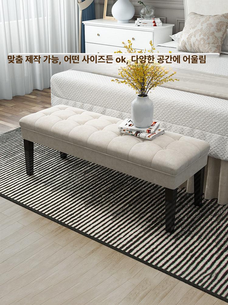 인테리어 벨벳스툴 긴의자 북유럽 거실 드레스룸 수납형 빈티지 좌석 화장대의자 보조 - 상세 이미지 4