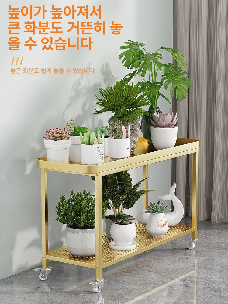 받침대 화분트롤리 원예 베란다 엔틱 랙 식물 화분대 다용도 다육이 바퀴달린 스탠드 - 상세 이미지 2