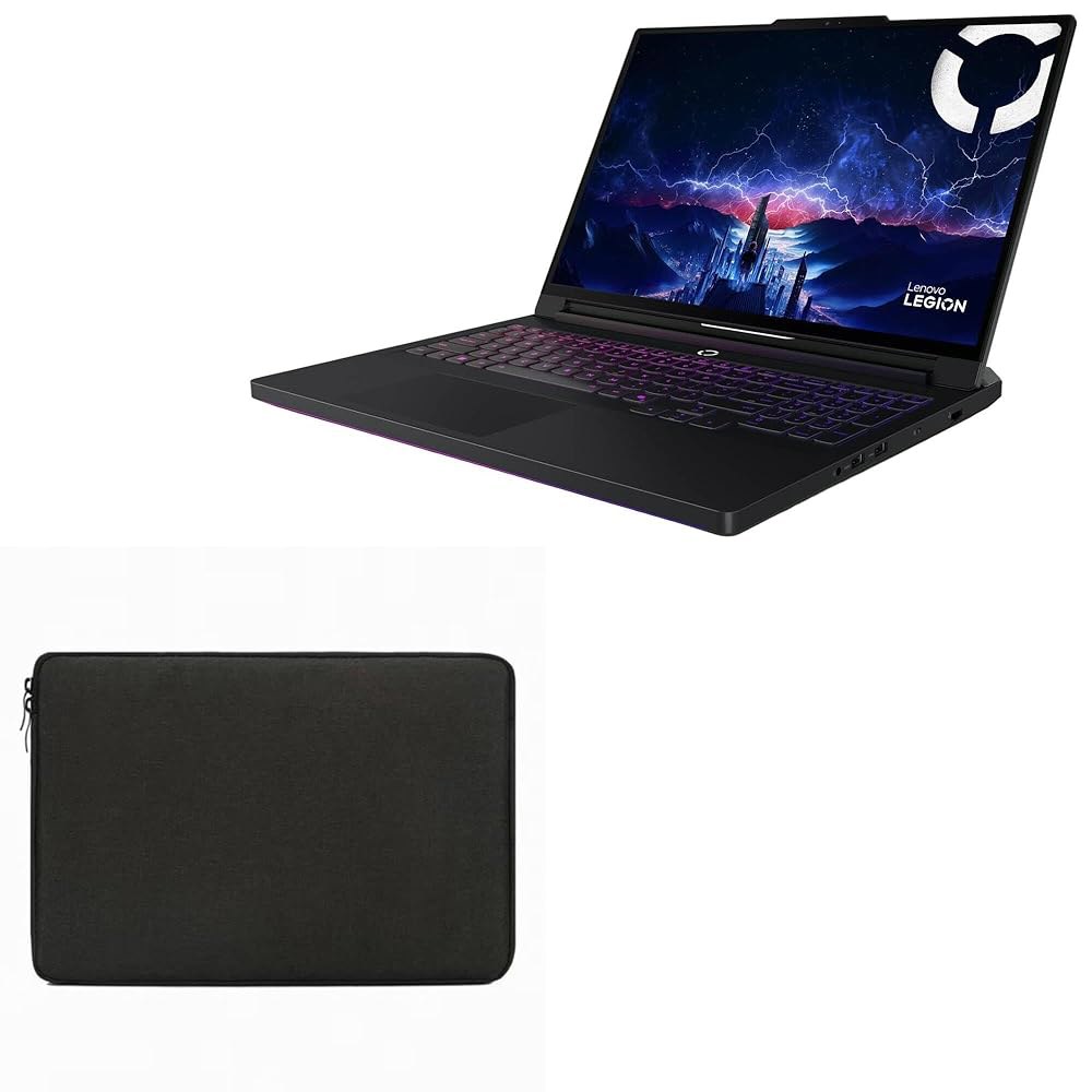 Lenovo Region 9i 호환되는 인텔 Gen BoxWave 게이밍 제트 플러시수트, 노트북(18인치)과 지퍼 케이스 - 인테리어의 QuickZip 블랙 부드러운 듀얼 파우치 - 상품 이미지
