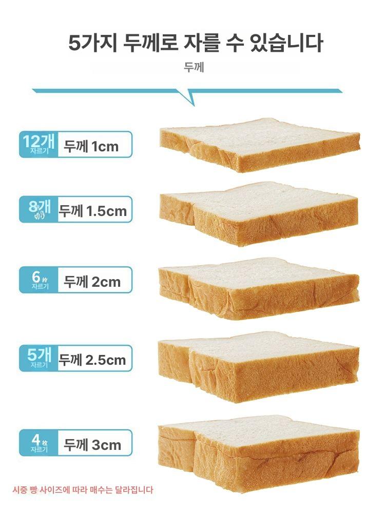 토스트 가정용식빵커팅기 자르기 식빵슬라이서 컷팅기 홈베이킹 베이커리 빵집 제빵 - 상세 이미지 3
