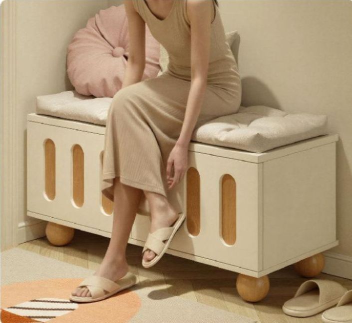 현관 신발장벤치 수납 수납스툴 아파트 원룸 슈벤치 신발장 가게 정리대 - 상세 이미지 3