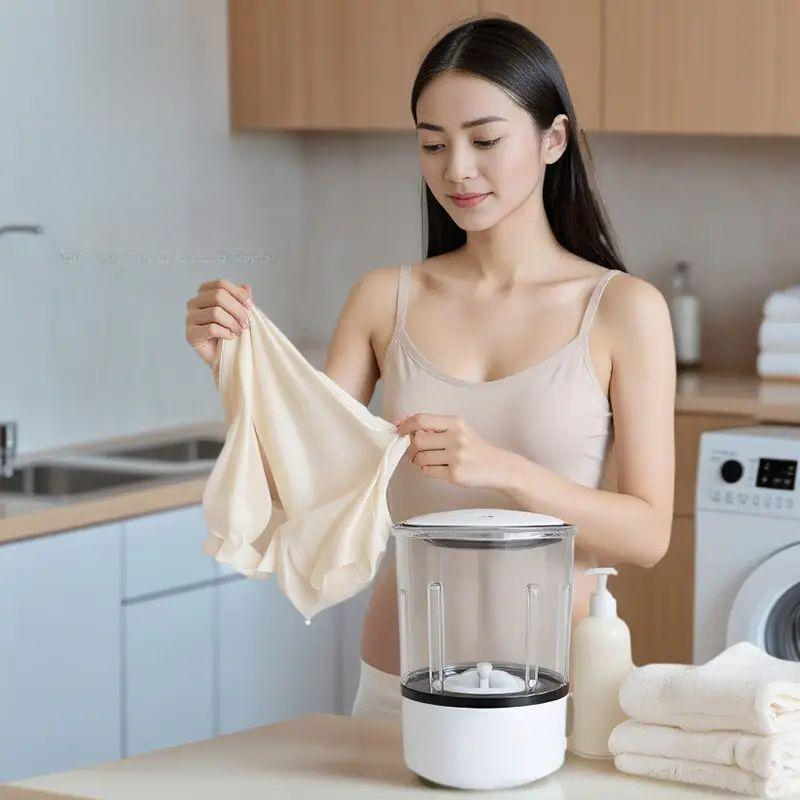 충전식 휴대용미니세탁기 여행용 속옷세탁기 자취 캠핑용 기숙사 행주 가정용 양말 - 상품 이미지