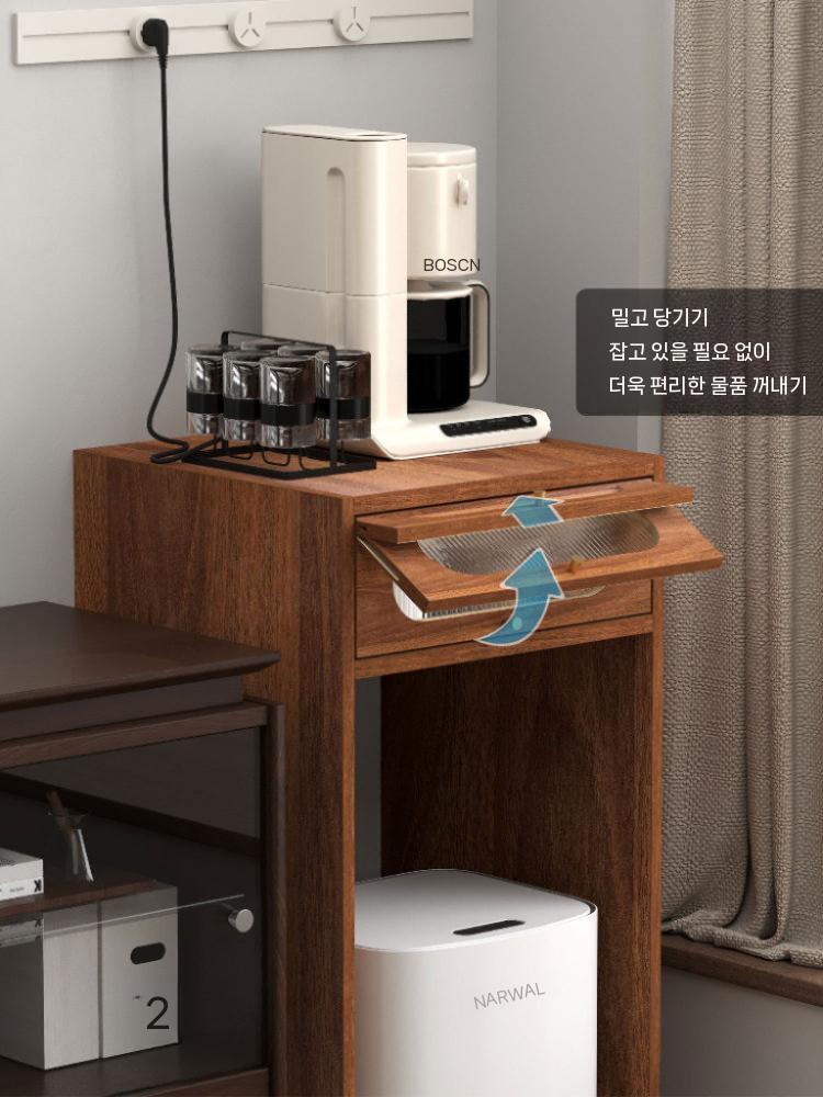 원목 수납장 틈새 로봇청소기 청소기 중세 협탁 모듈 청소기장 가구 다용도 캐비닛 로봇 - 상세 이미지 2