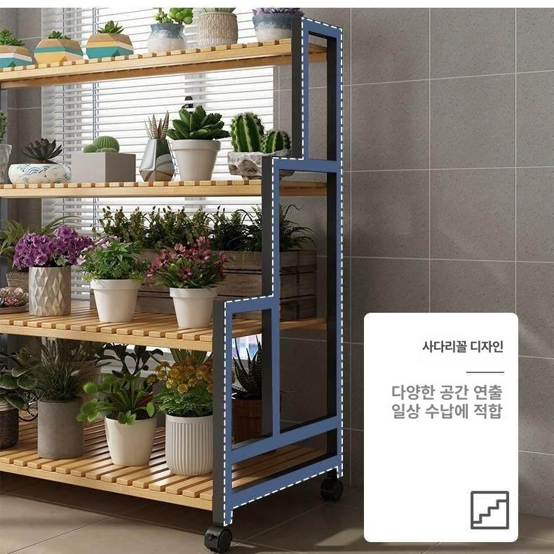 이동식 거치대 진열대 다육이 계단식 바퀴달린 인테리어 랙 화분선반 화분정리대 - 상세 이미지 3