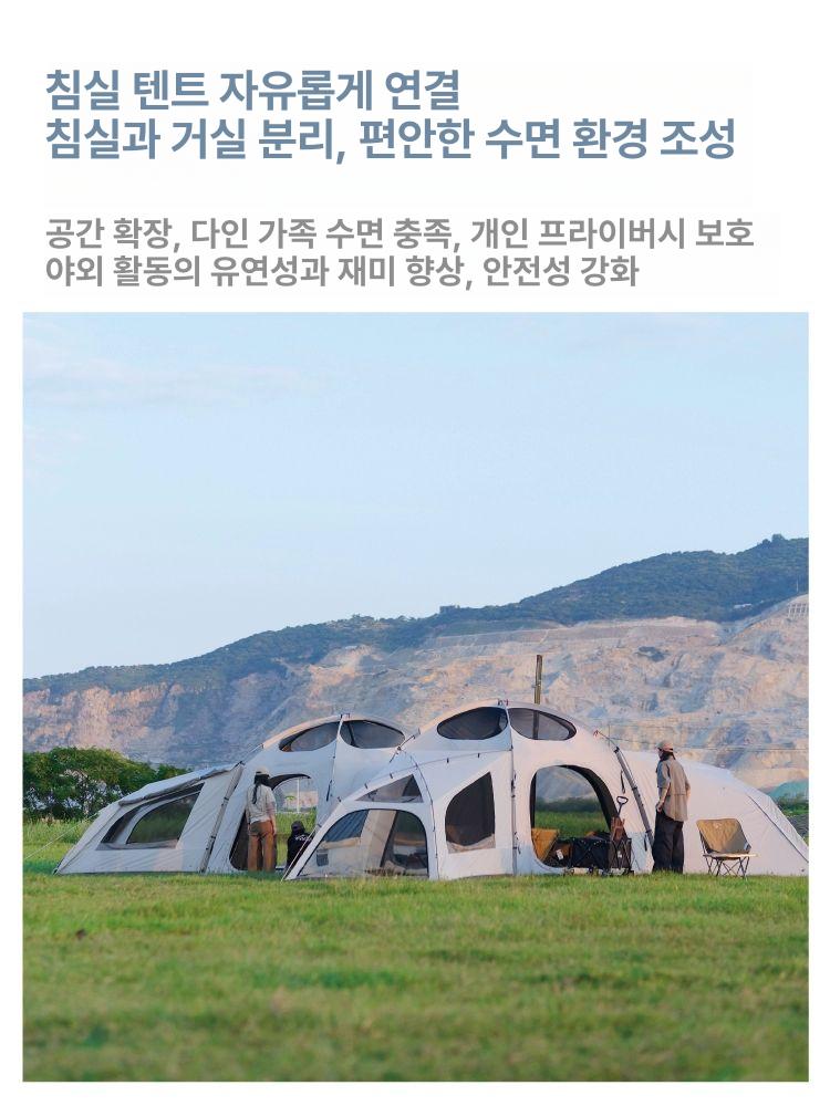 돔텐트 글램핑 쉘터 4계절 방수 방풍 방염 자외선차단 대형 확장형 캠핑텐트 - 상세 이미지 4