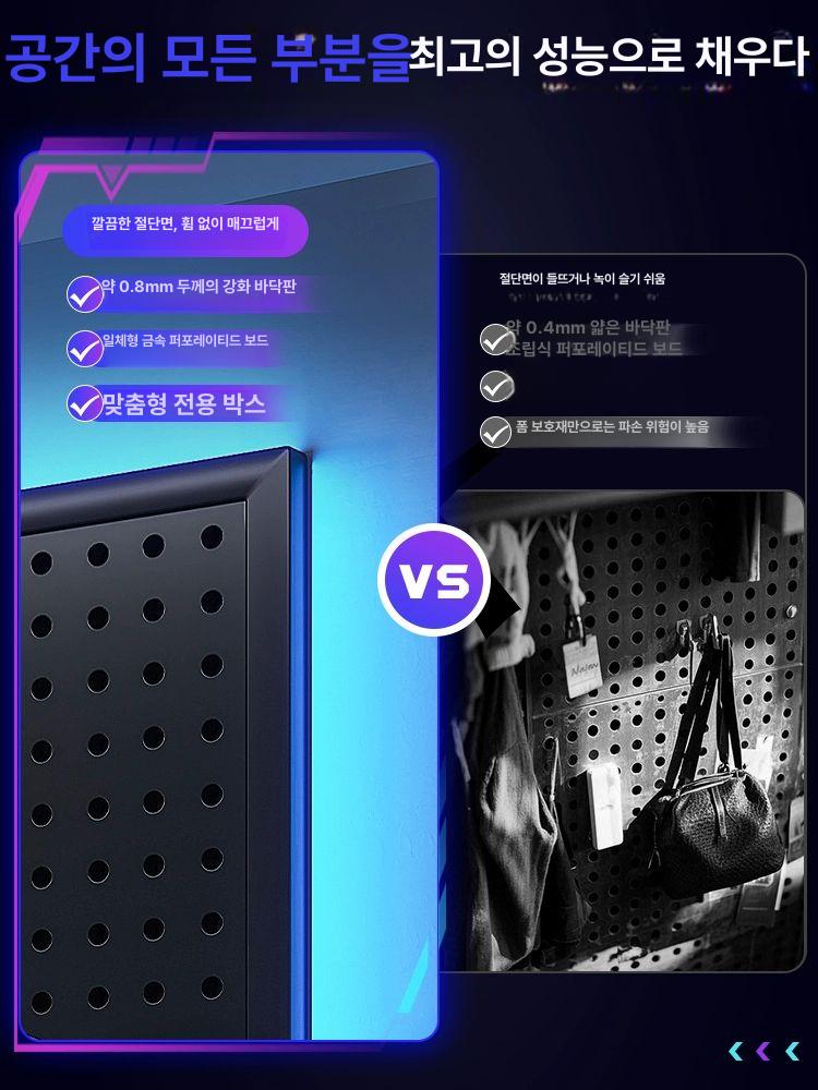 매장용 벽걸이타공판 정리대 페그보드 진열대 걸이대 후크 수납 디스플레이 - 상세 이미지 3