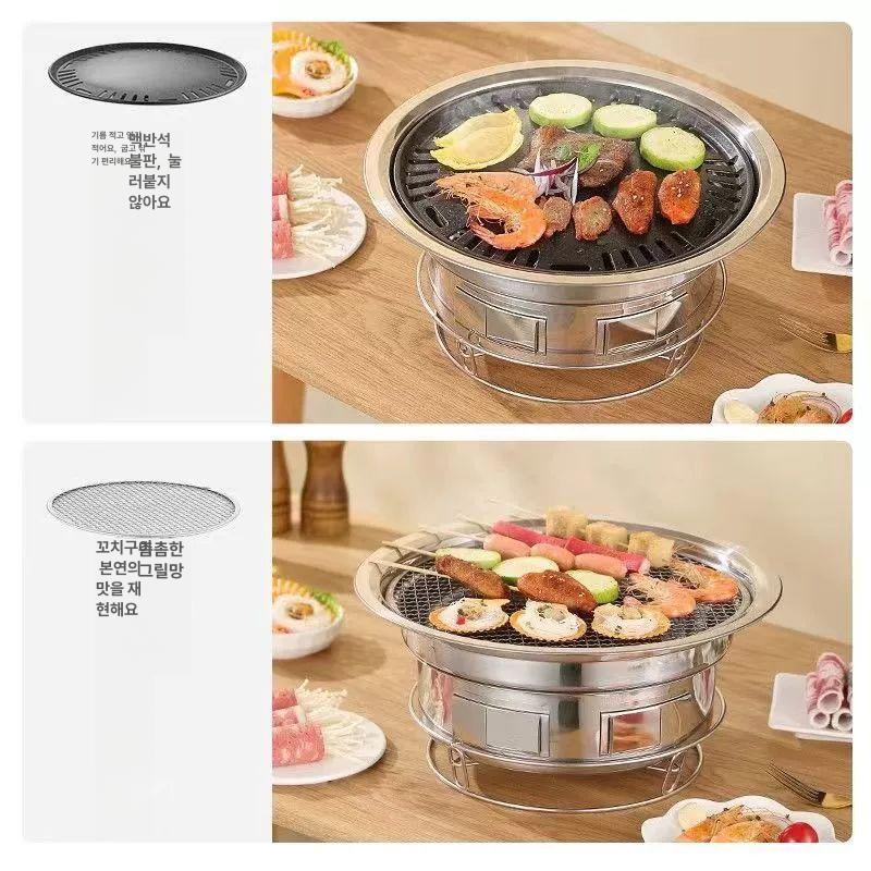 고깃집 테이블 매립형 그릴 업소용 고기집 숯불 무연 바베큐 식당용 가스버너 화구 - 상세 이미지 3