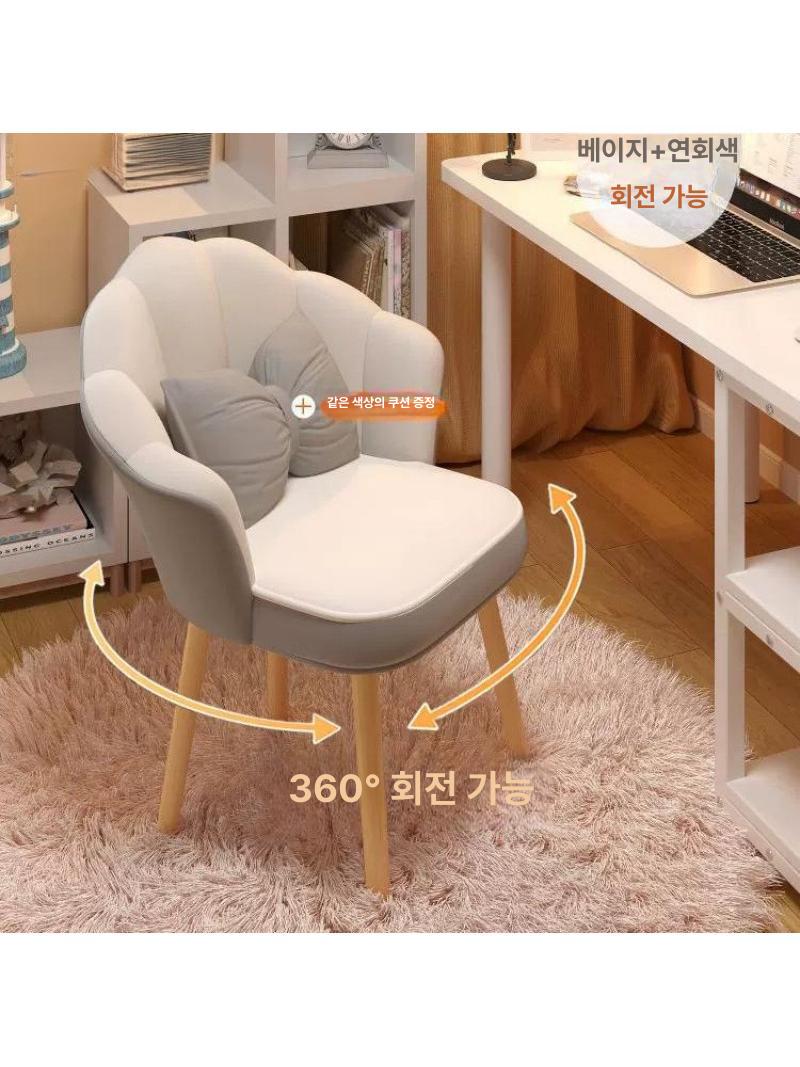 럭셔리 등받이화장대의자 벨벳 쿠션 스툴 침실 네일샵 콘솔체어 파우더룸 드레스룸 - 상세 이미지 2