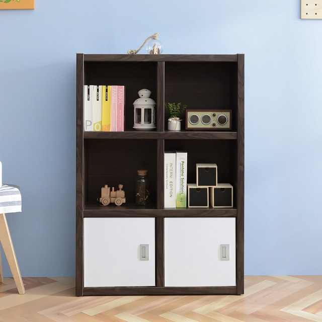 가구의서 G3 하단 도어 책장 811x280x1200mm, 3단, 월넛 - 상품 이미지