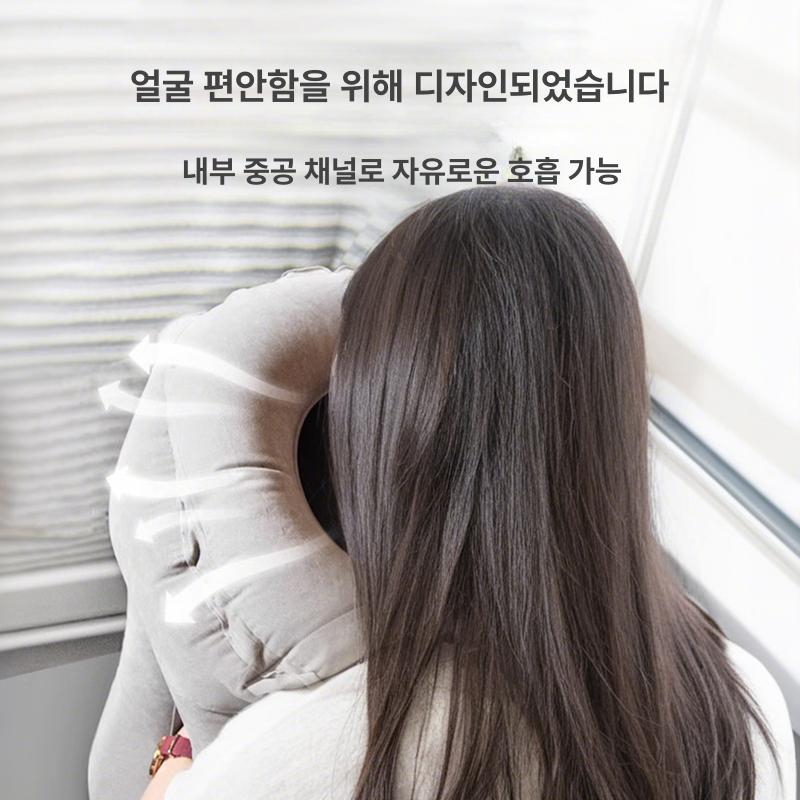 휴대용 에어목베개 공기주입 목배게 에어베개 기내 비행기목베개 목베게 팽창식 - 상세 이미지 2