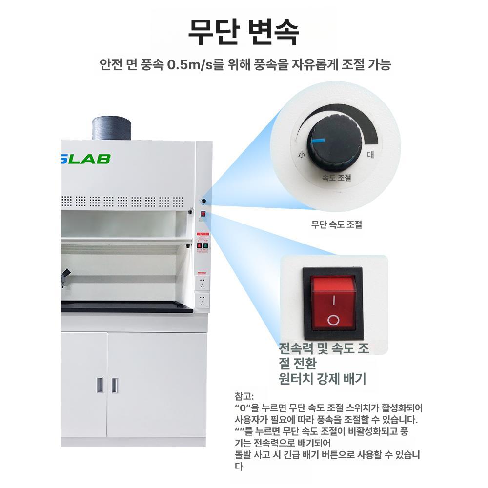 흄후드 배기장치 탁상형 연구실 작업대 환기시설 국소배기 데스크탑형 덕트 배기함 - 상세 이미지 4