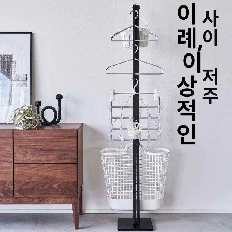 틈새 건조대 접이식 흰색 옷걸이 빨래행거 넓이조절 폴딩 창틀 소형 이동식 - 상세 이미지 2