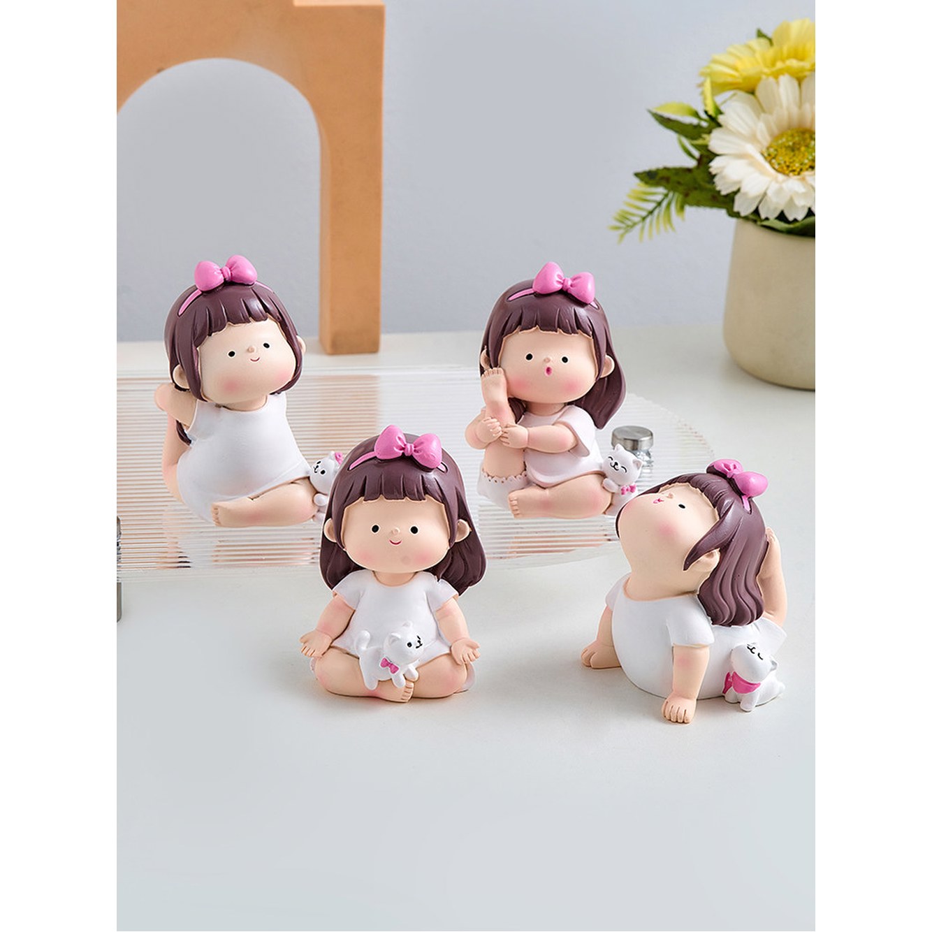 귀여운 요가 요가학원 소품 1 선물용 인테리어 모형 요가동작 요가하는 학원 다리씨름 요가걸 - 상품 이미지