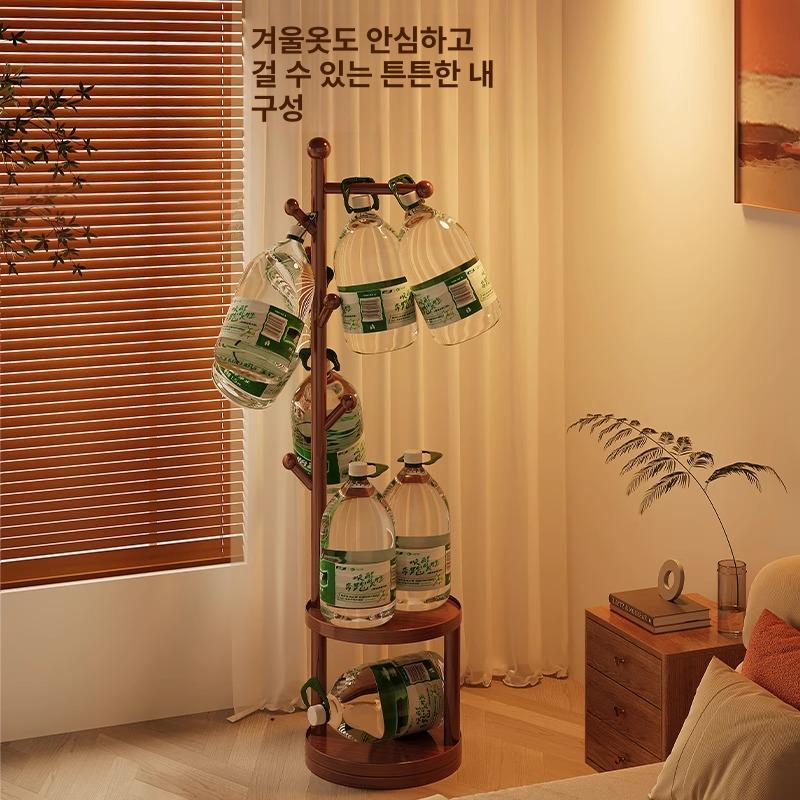 스탠드행거 옷걸이 우드 현관 원목 원목행거 드레스룸 수납 선반 원목옷걸이 사무실 침실 - 상세 이미지 3