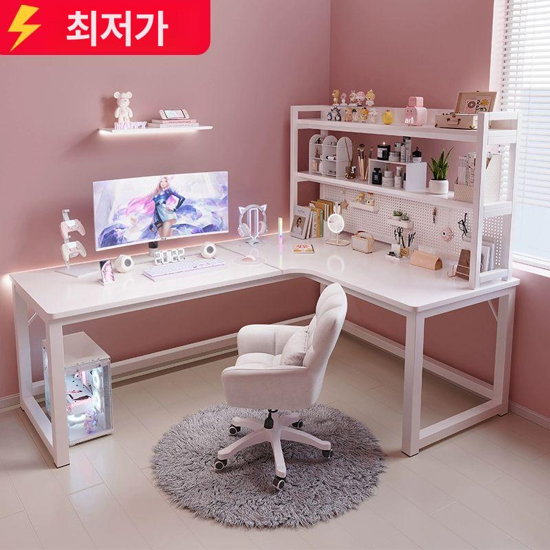 코너형 ㄱ자책상 원목 서재 학생 사무실 컴퓨터 데스크 코너책상 공간활용 공부 서랍 - 상세 이미지 2