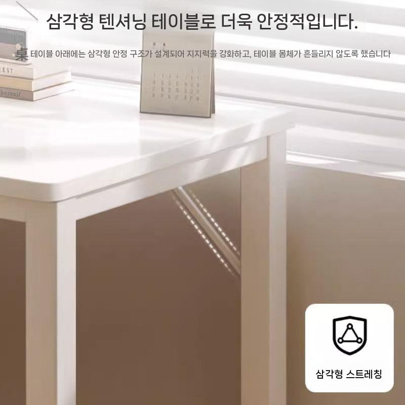 책상 고등 기억자 테이블 컴퓨터 서재 자형 컴퓨터책상 일반책상 책상세트 고등학생 미니책상 유백색 싱글 테이블 120x80x75cm - 상세 이미지 4