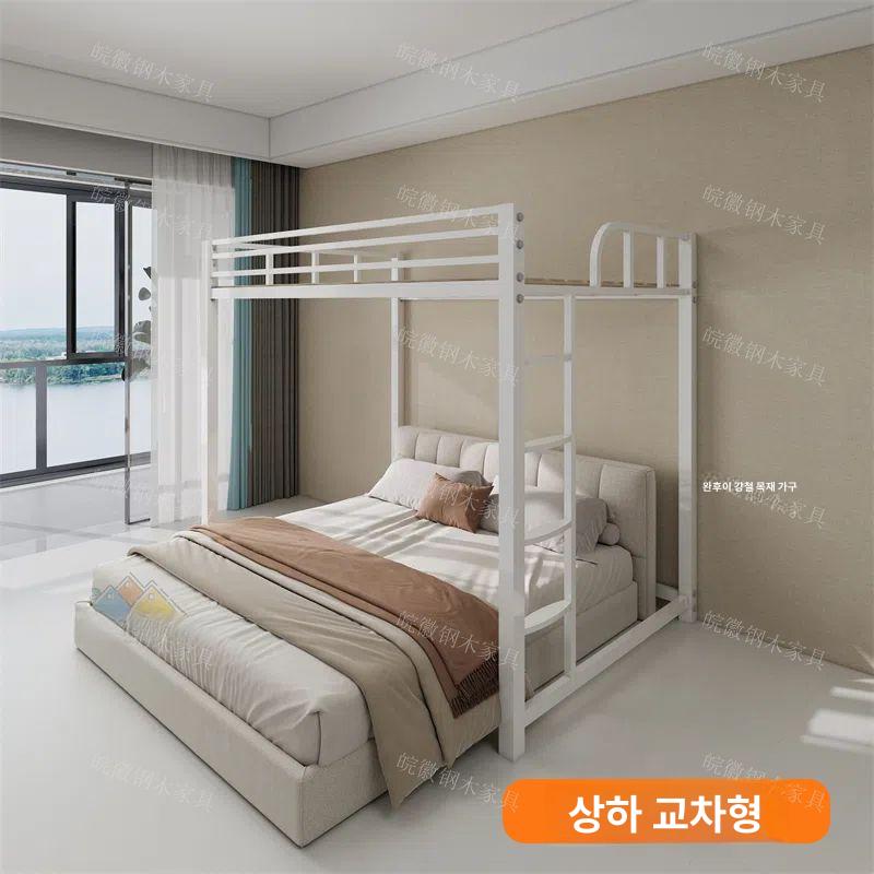 좌식 낮은벙커침대 2층 프레임 상부 수납 벙커형 아이방 캐비닛 층침대 선반 - 상세 이미지 3