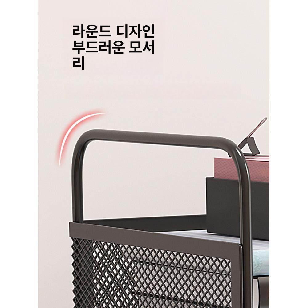 책상밑 보조선반 이동식 사무실 바퀴달린 북카트 수납선반 정리 틈새 수납장 랙 - 상세 이미지 3