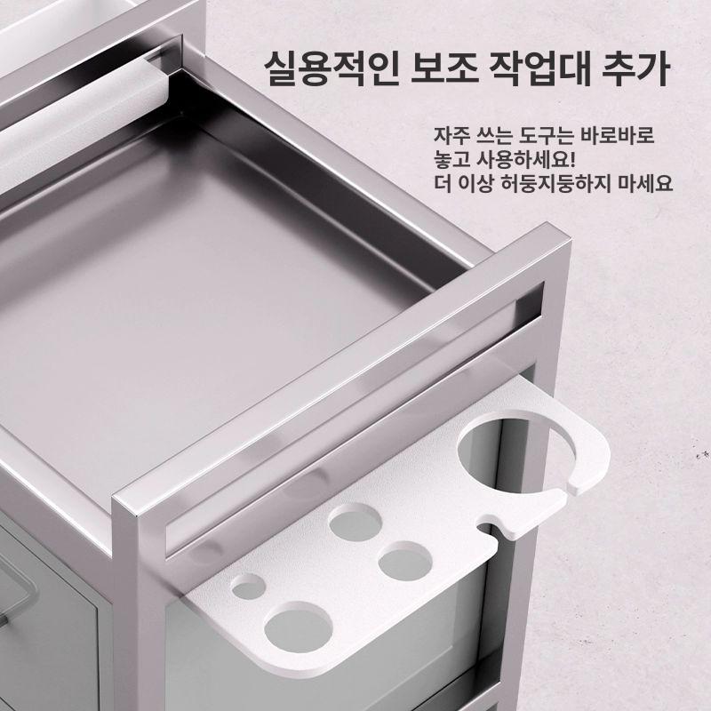 미용실 가위 정리 수납 원목 시안 웨건 카트 화장품 보관함 트롤리 선반 - 상세 이미지 2