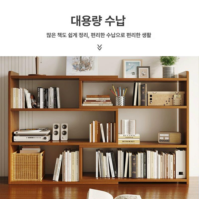 좌식 슬라이딩책장 공간활용 서재 수납함 선반 책꽂이 틈새 인테리어 확장형책장 - 상세 이미지 4