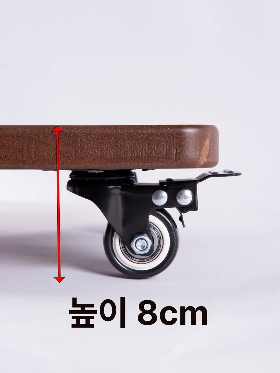 원목 화분받침대 이동식 나무 바퀴 선반 원형 물받이 실내 거실 정리 직경 - 상세 이미지 5
