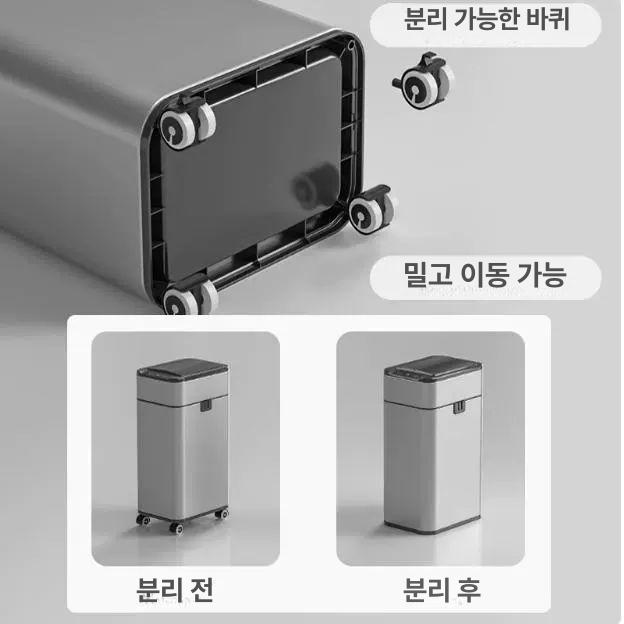 냄사차단 대용량휴지통 냄새차단 스마트휴지통 욕실 감지 리터 자동센서휴지통 밀폐형 - 상세 이미지 3