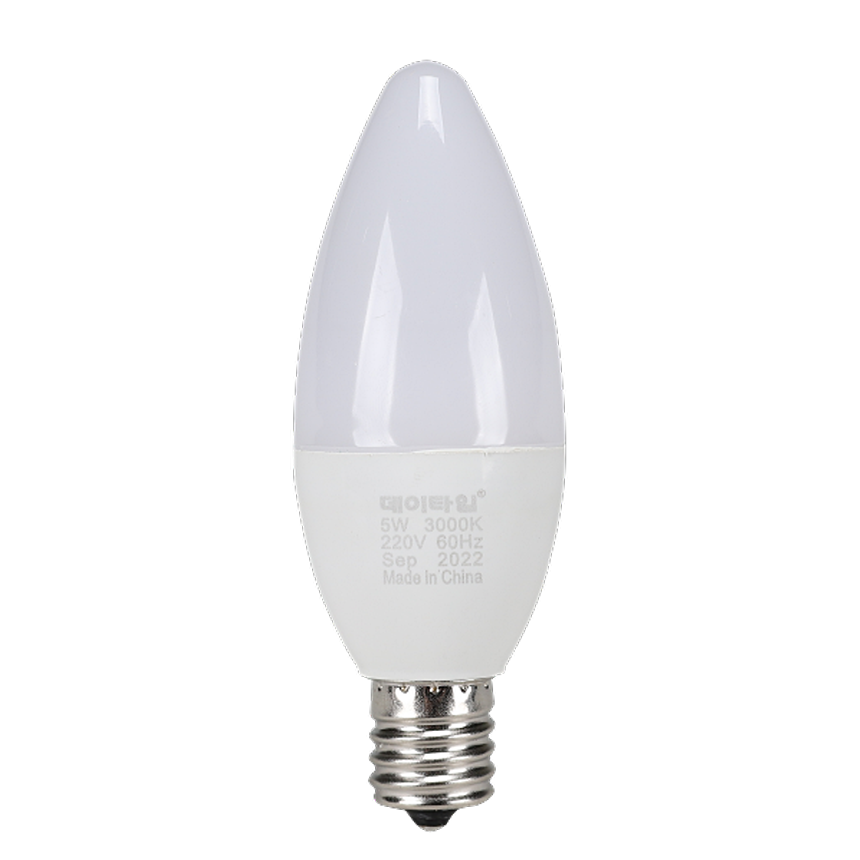LED 촛대구 불투명 5W E17 전구색 3000K 촛불 꼬마 전구 램프 데이타임 - 상세 이미지 2