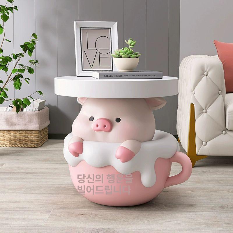 귀여운 협탁 쇼파 카페 캐릭터테이블 탁자 수납 인테리어 소품 간이 선반 - 상세 이미지 2