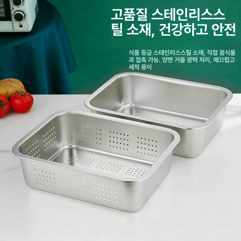 스텐 대형트레이 주방 다용도 받침 직사각 대형쟁반 원형 오봉 서빙 베이커리트레이 - 상세 이미지 5