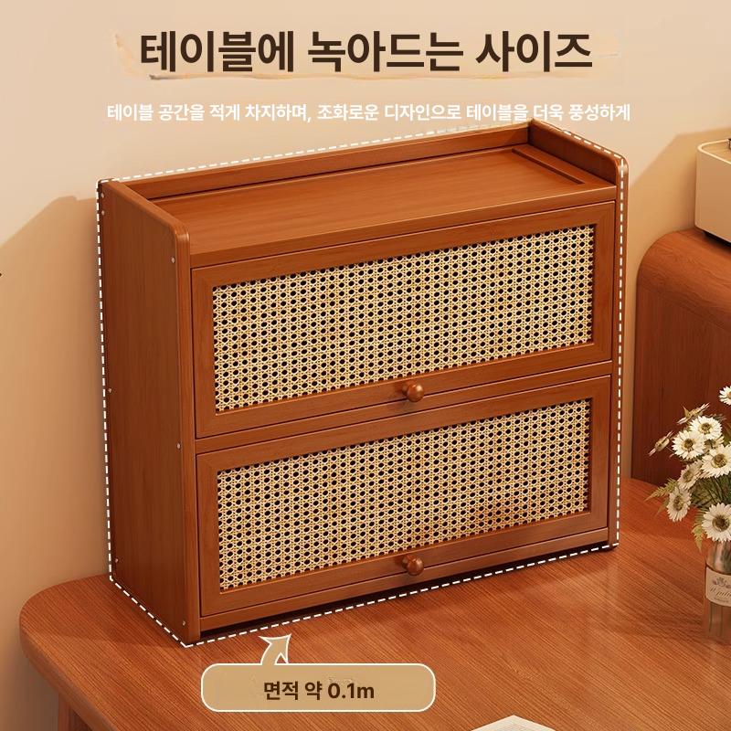 엔틱 싱크대위수납장 통기문 홈카페 단문 찬장 그릇장 커피 쌍문 컬러 도어형 수납함 - 상세 이미지 3