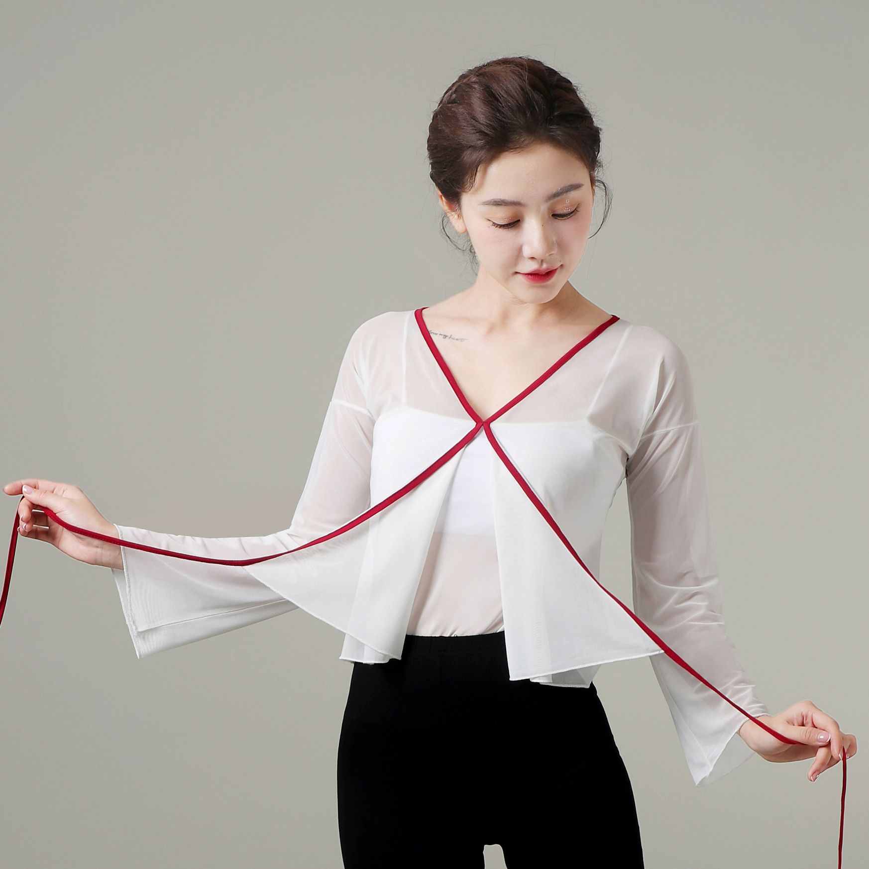 입시 의상 워십복 무용복 연습복 상의 무대 현대 공연복 그라데이션 - 상세 이미지 5