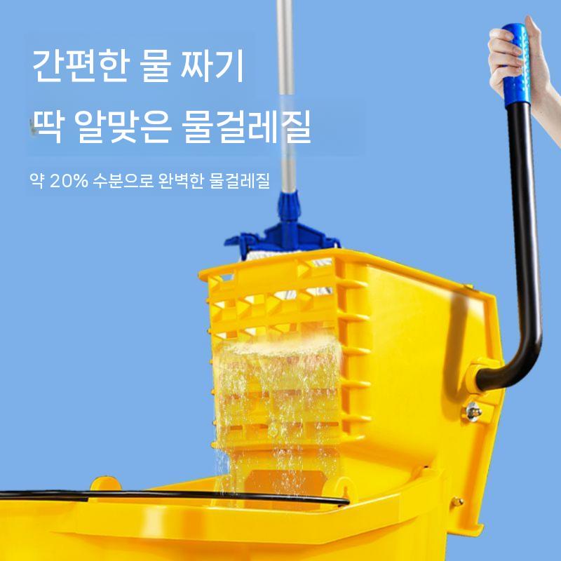 대형 밀대 두꺼운 바퀴 바퀴달린 농구장 이동식 걸레통 물걸레 업소용 바닥 마대 걸레 - 상세 이미지 5