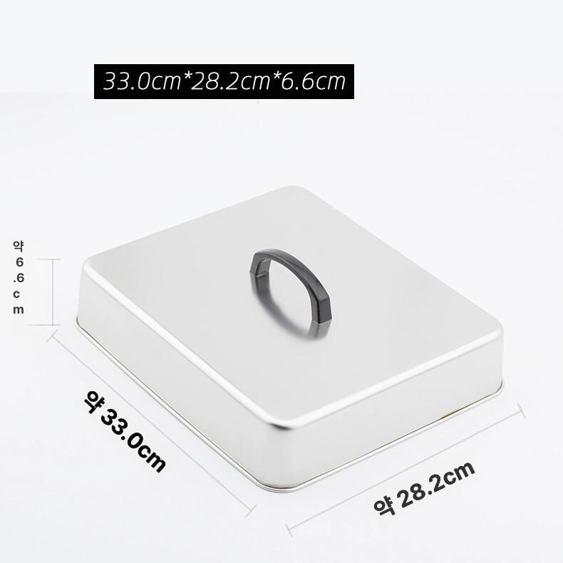 철판 구이 사각 뚜껑 함박 패티 스테이크 커버 핫플레이트 야외 그릴 조리용 - 상세 이미지 4