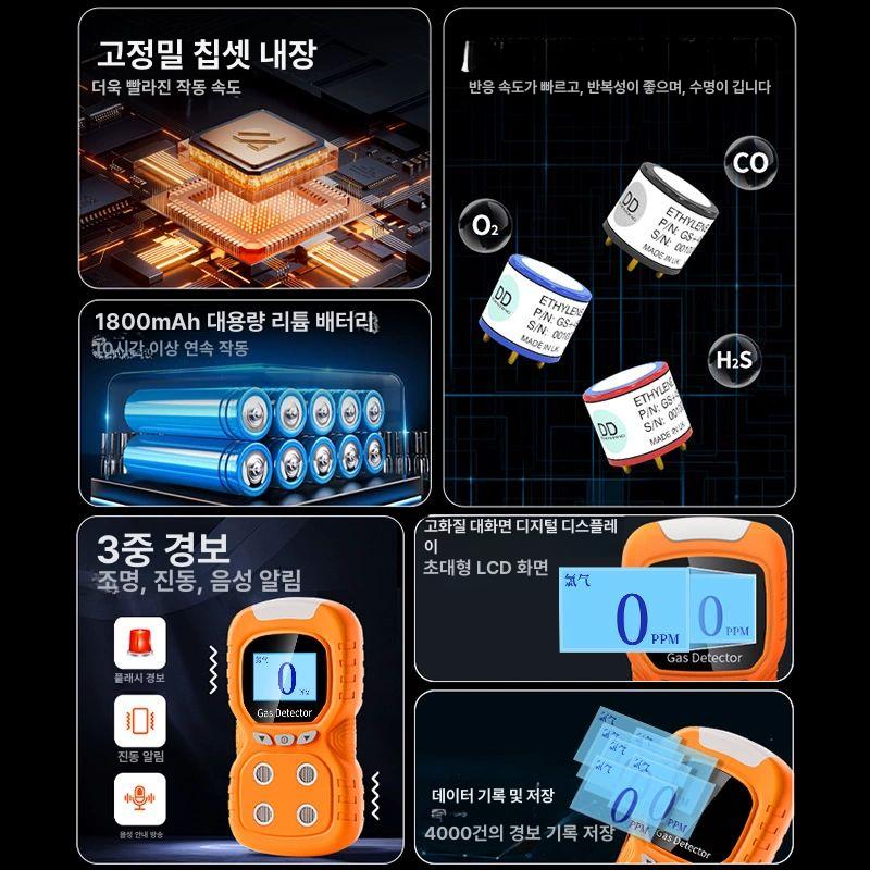 휴대용 복합가스 측정기 산소 감지기 농도 감지 대동상사 유해가스 검출기 - 상세 이미지 2
